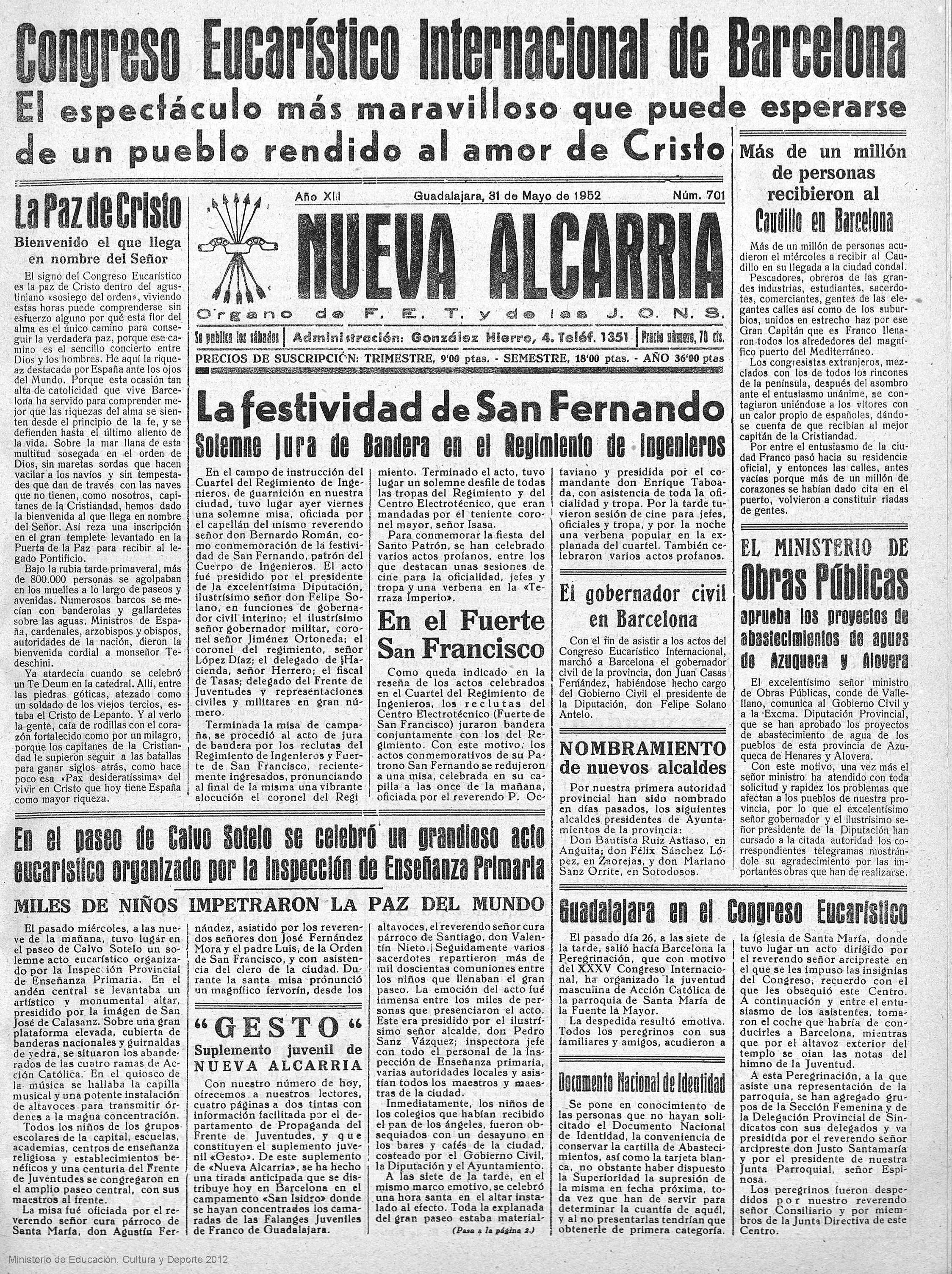 Nueva Alcarria, 31-may-1952 - Bautista Ruiz Astiaso, de Anguita