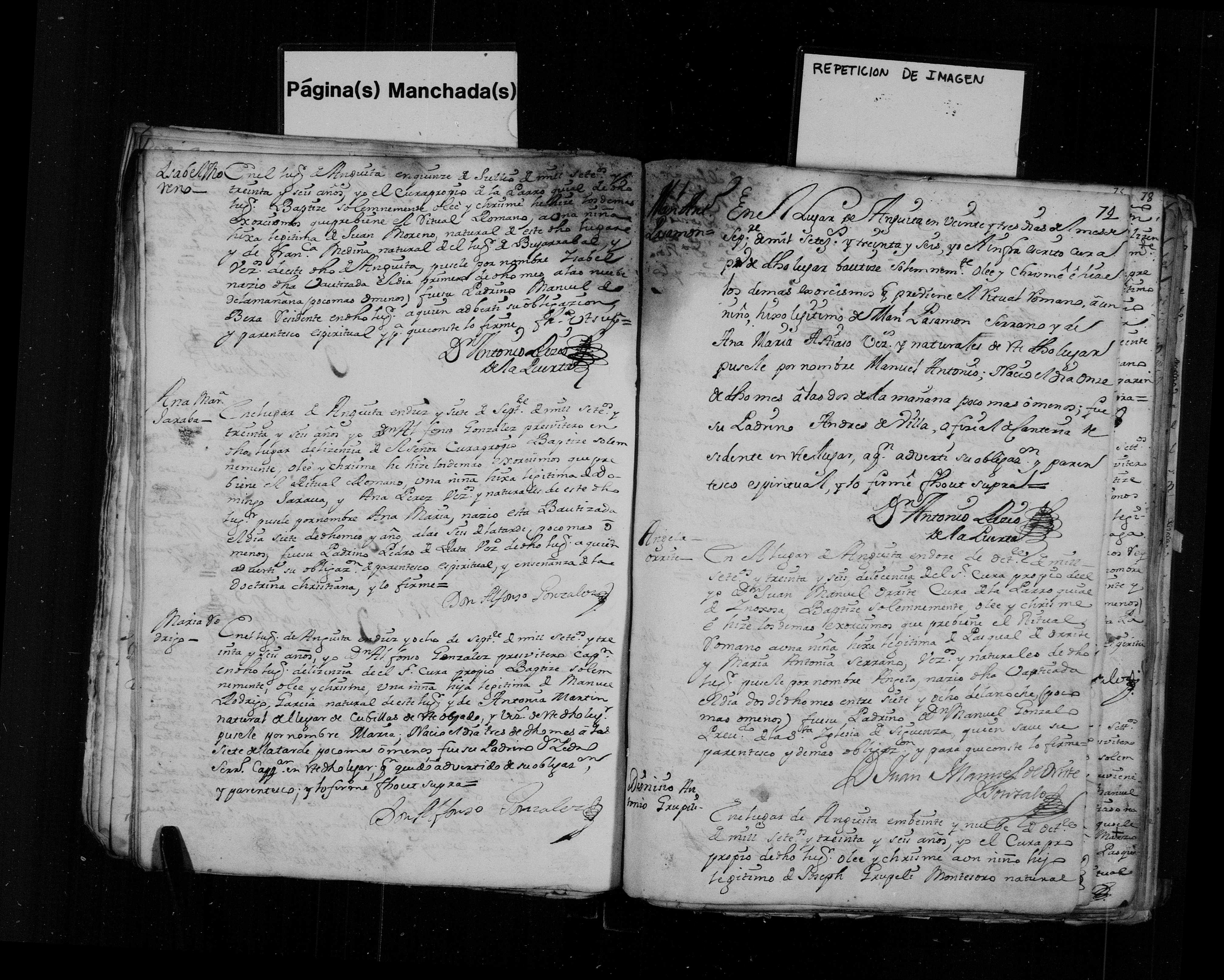 Bautismo de Manuel Antonio Pasamón Astiaso, Anguita 23-sep-1736 (film 007625389)