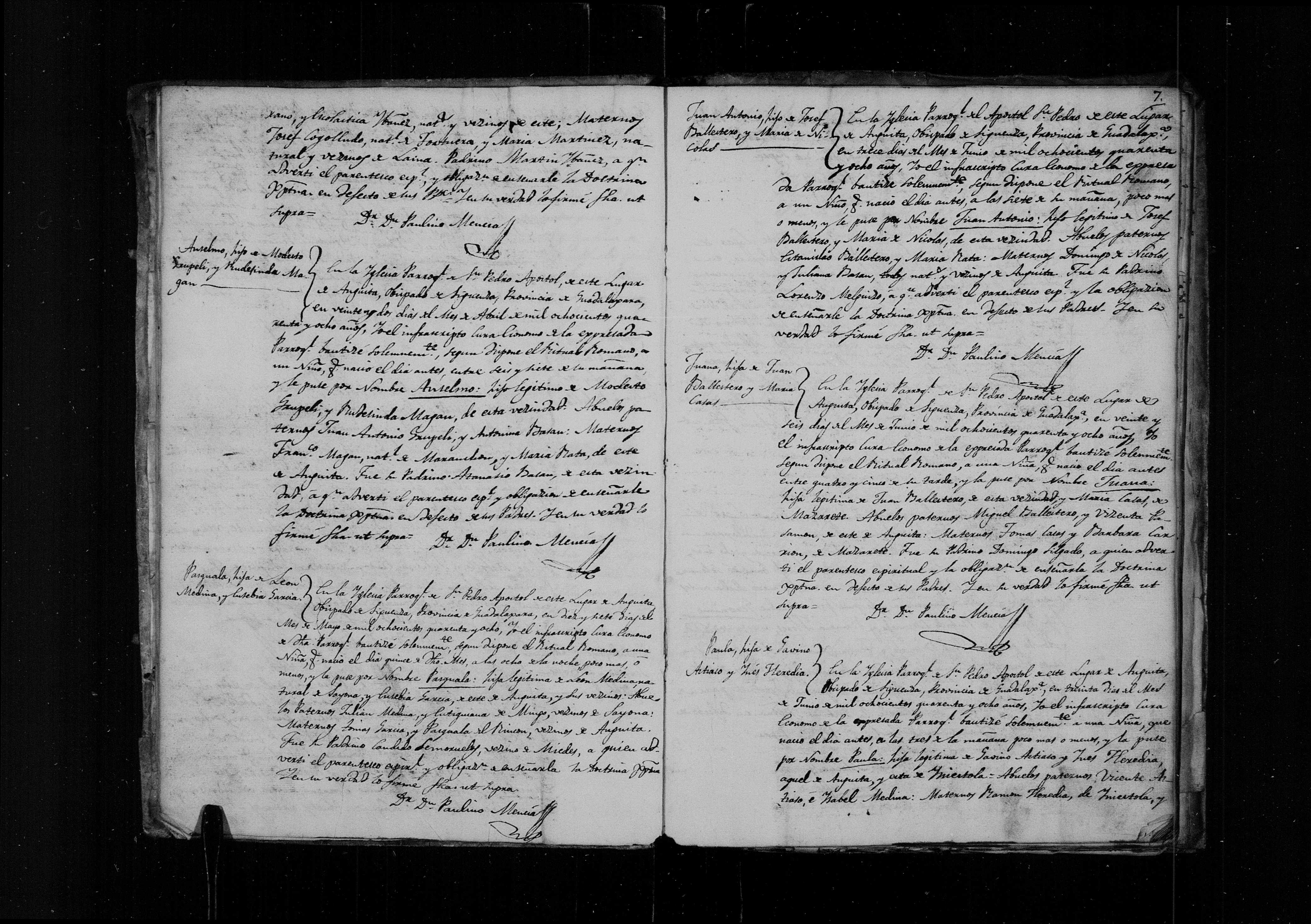Bautismo de Paula Astiaso Heredia, Anguita 1848 (segunda filmación) (film 007625389)