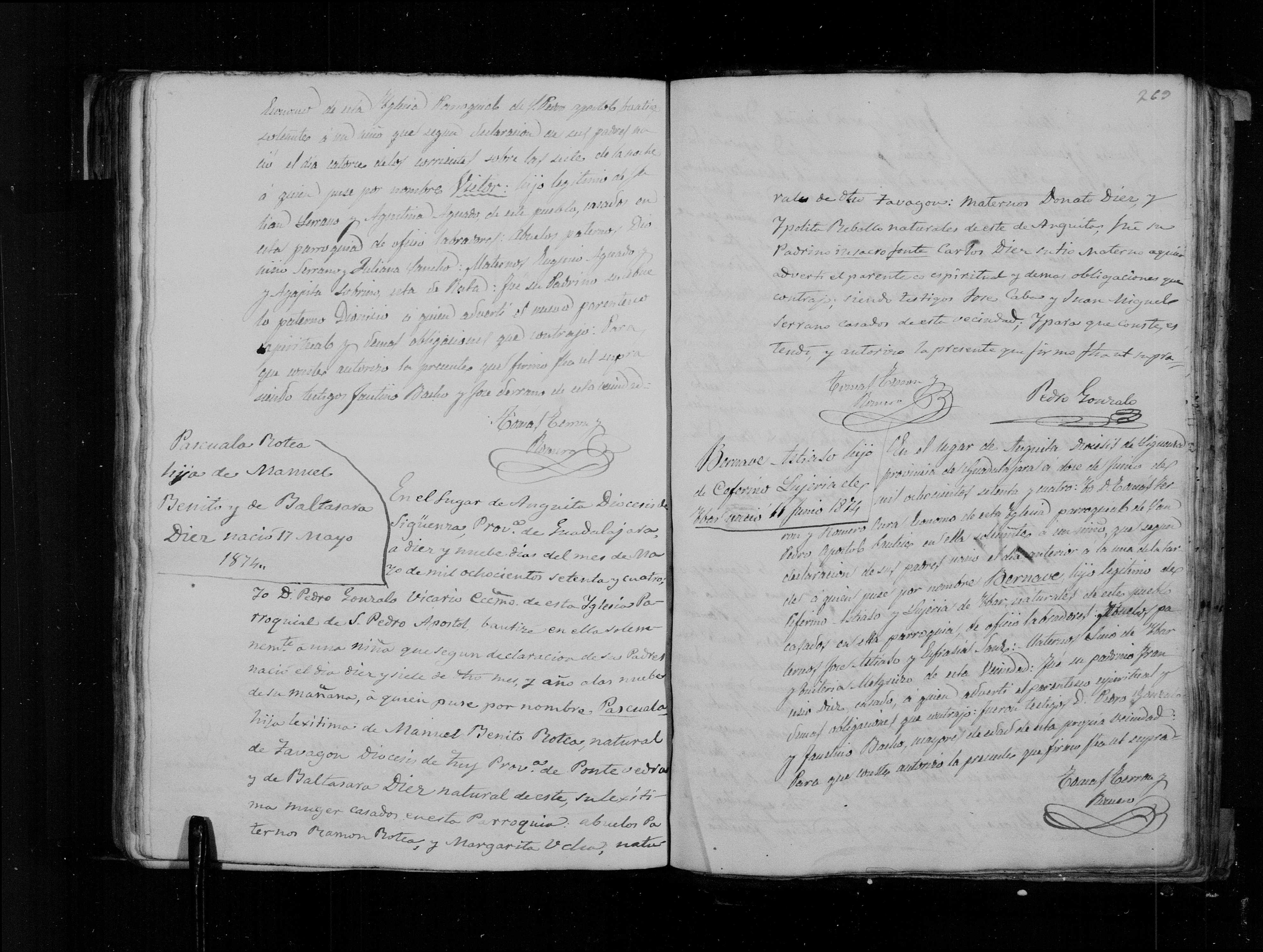 Bautismo de Bernabé Astiaso Ybar, Anguita 12-jun-1874 (film 007625389)