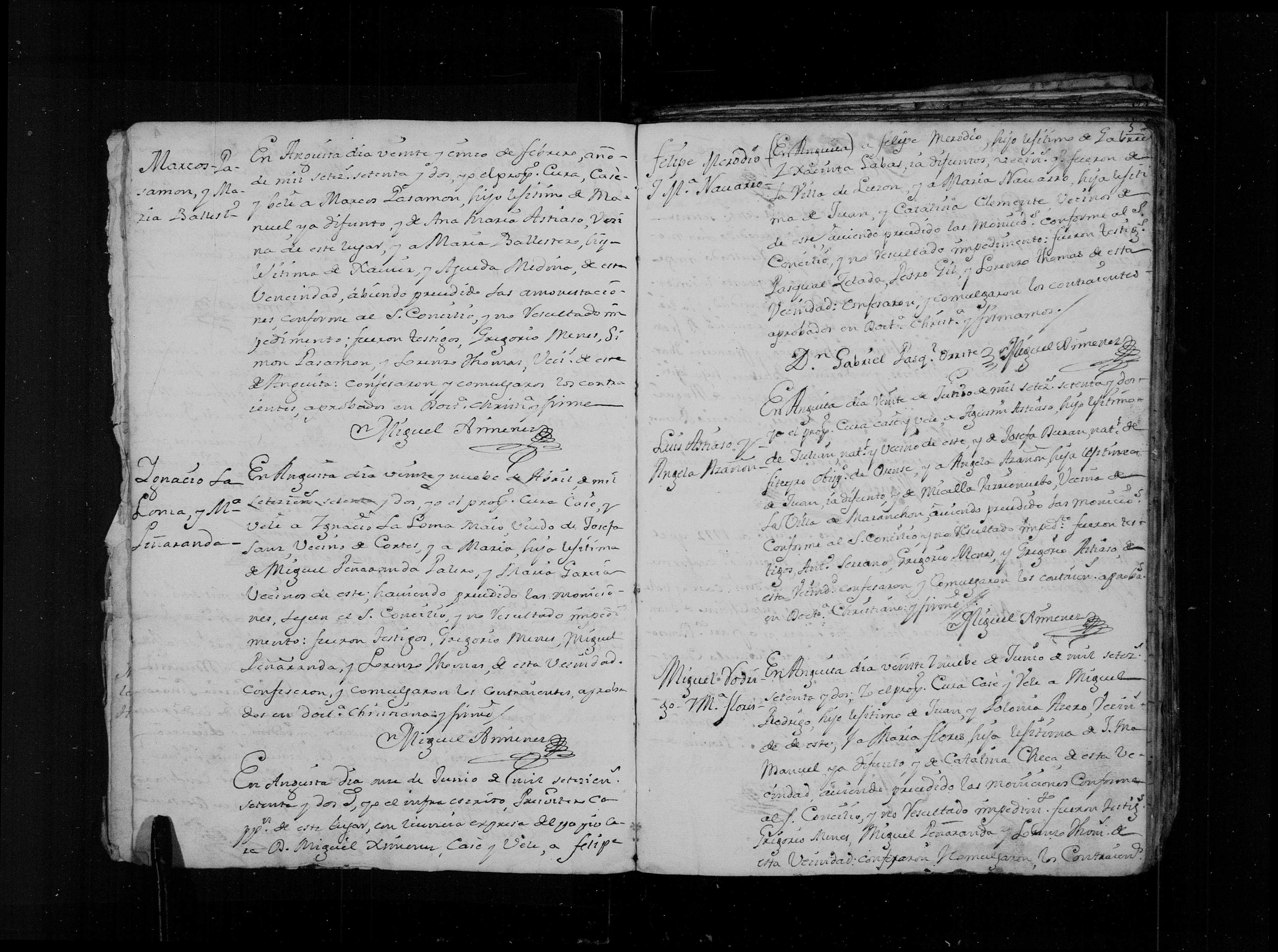 Matrimonio de Agustín Astiaso × Ángela Arañón, Anguita 20-jul-1772 (film 007625389)