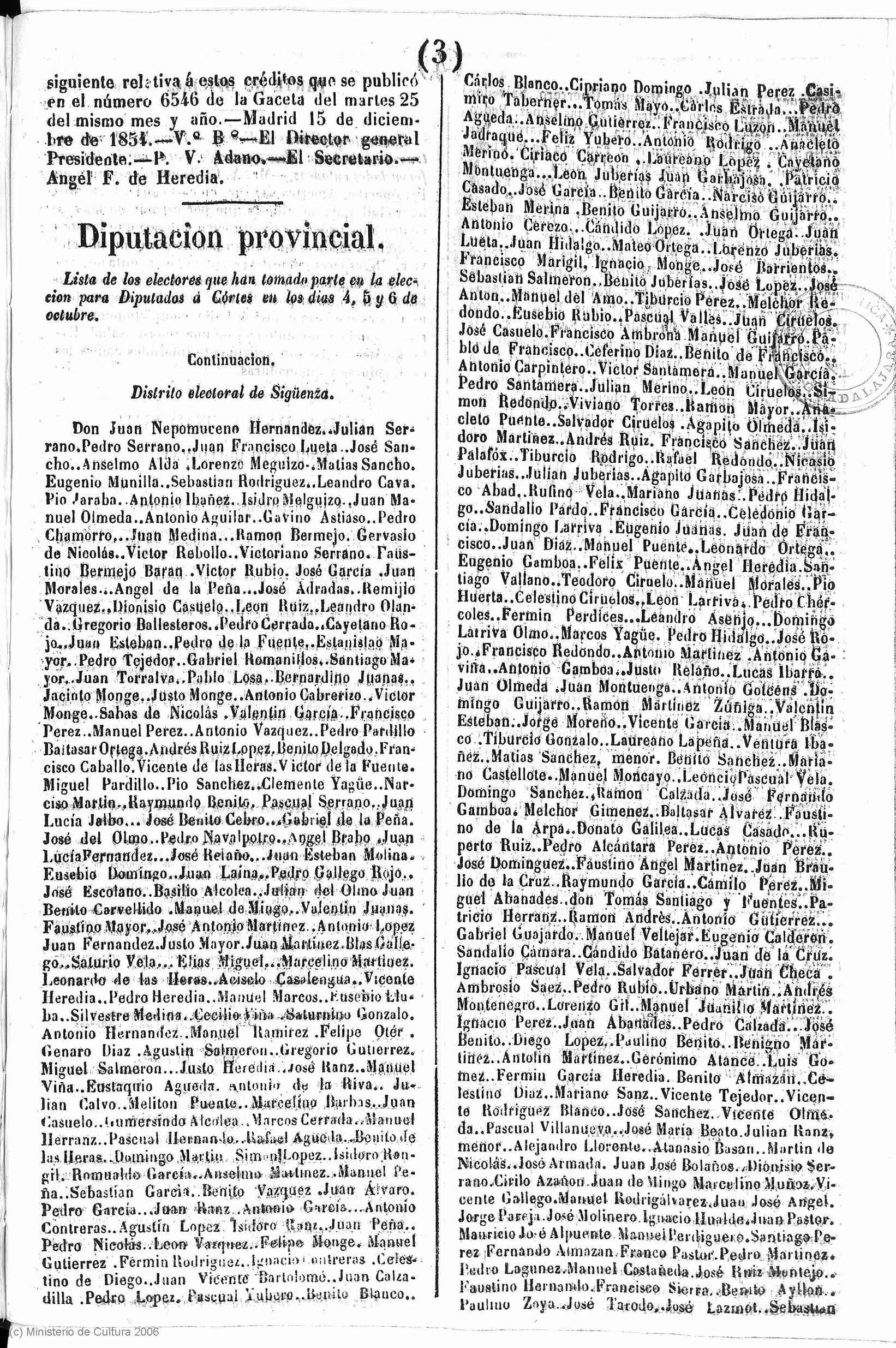 BOP de Guadalajara, nº 151 (20-dic-1854), p. 1 - 'Gavino Astiaso'