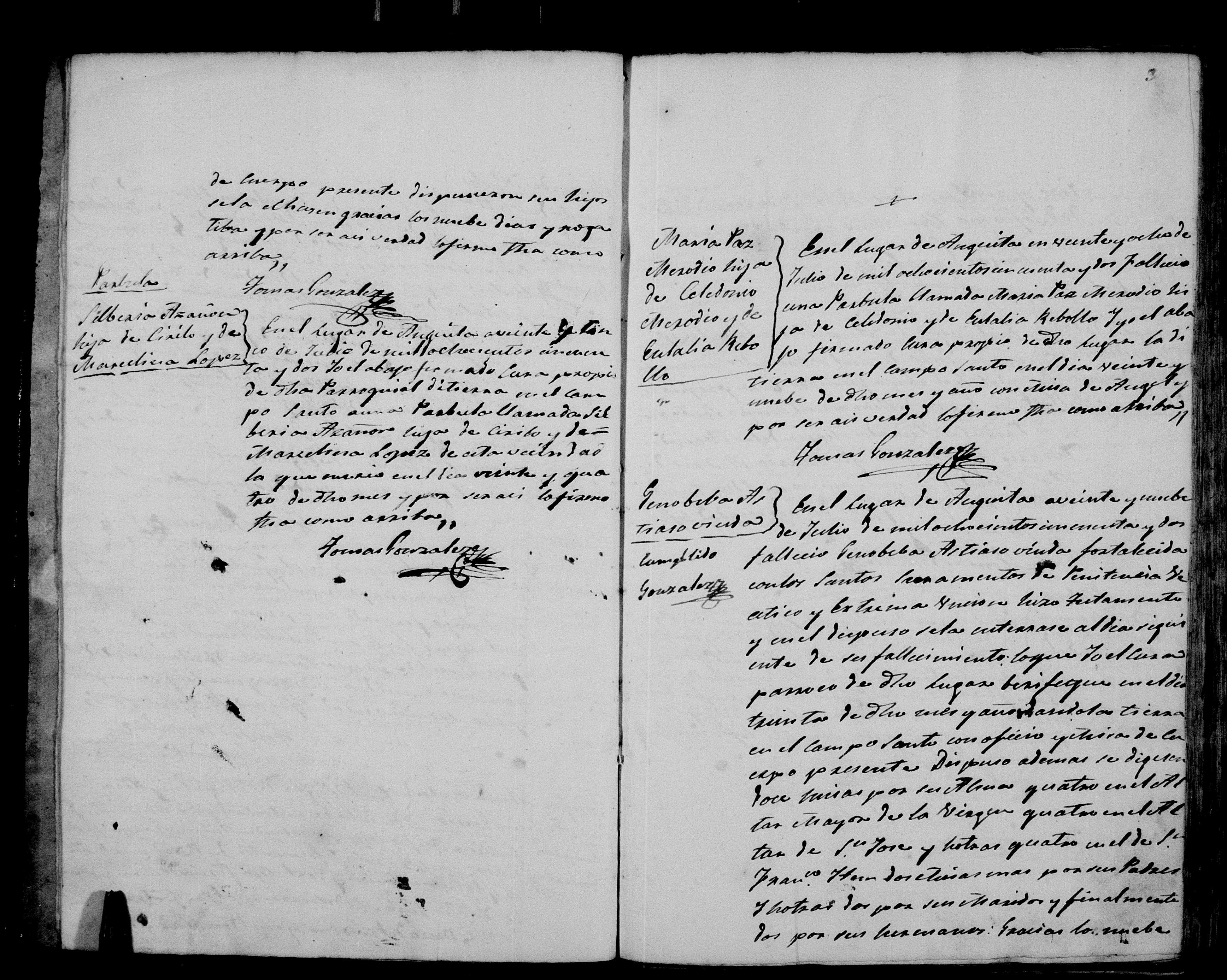 Visor FS - defunción de Genoveva Astiaso, 1852