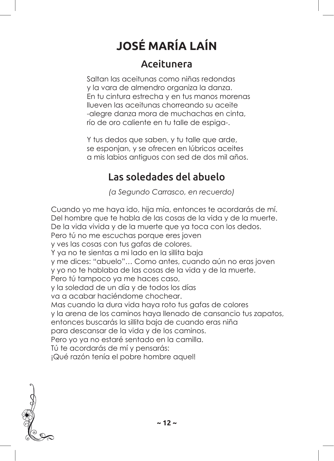 Libro del XXVII Recital de Poetas Bargueños (2014), p. 12 - 'Aceitunera' y 'Las soledades del abuelo'