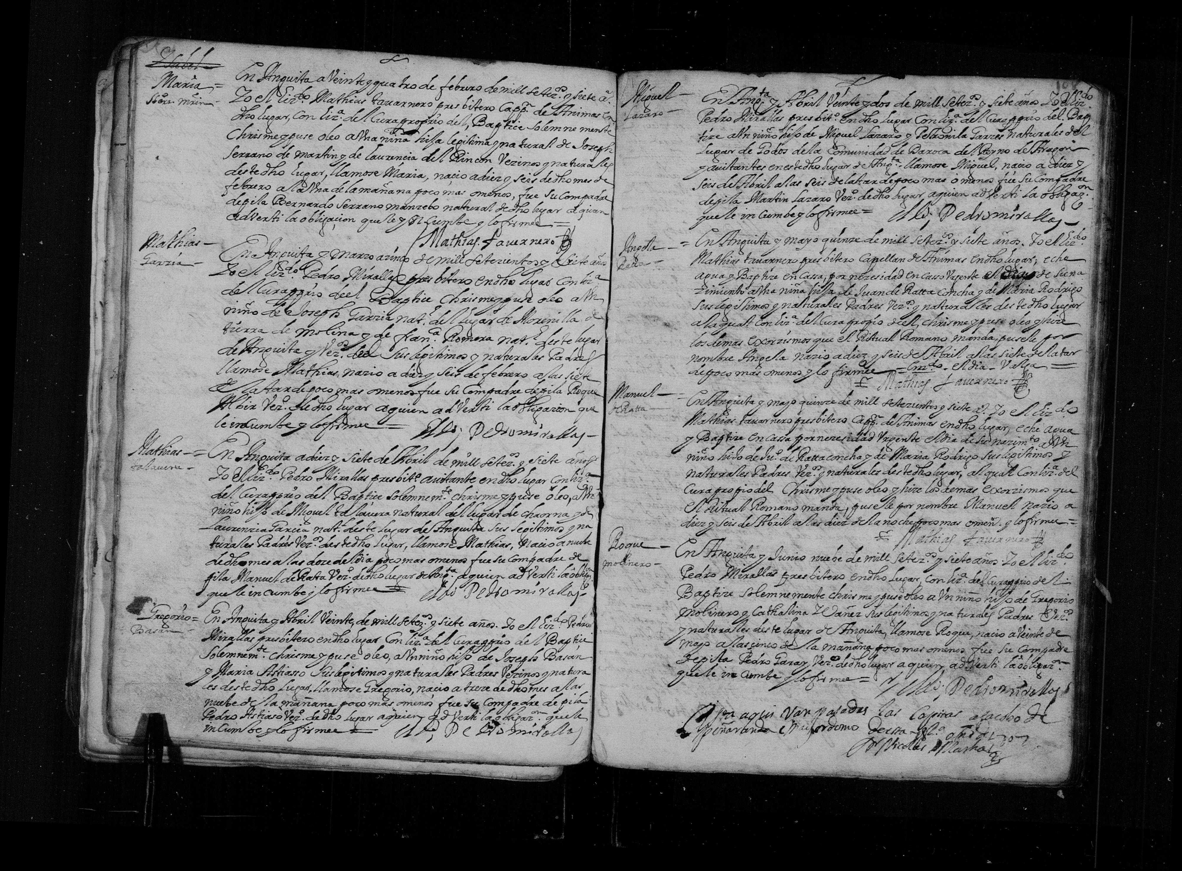 Bautismo, 1707