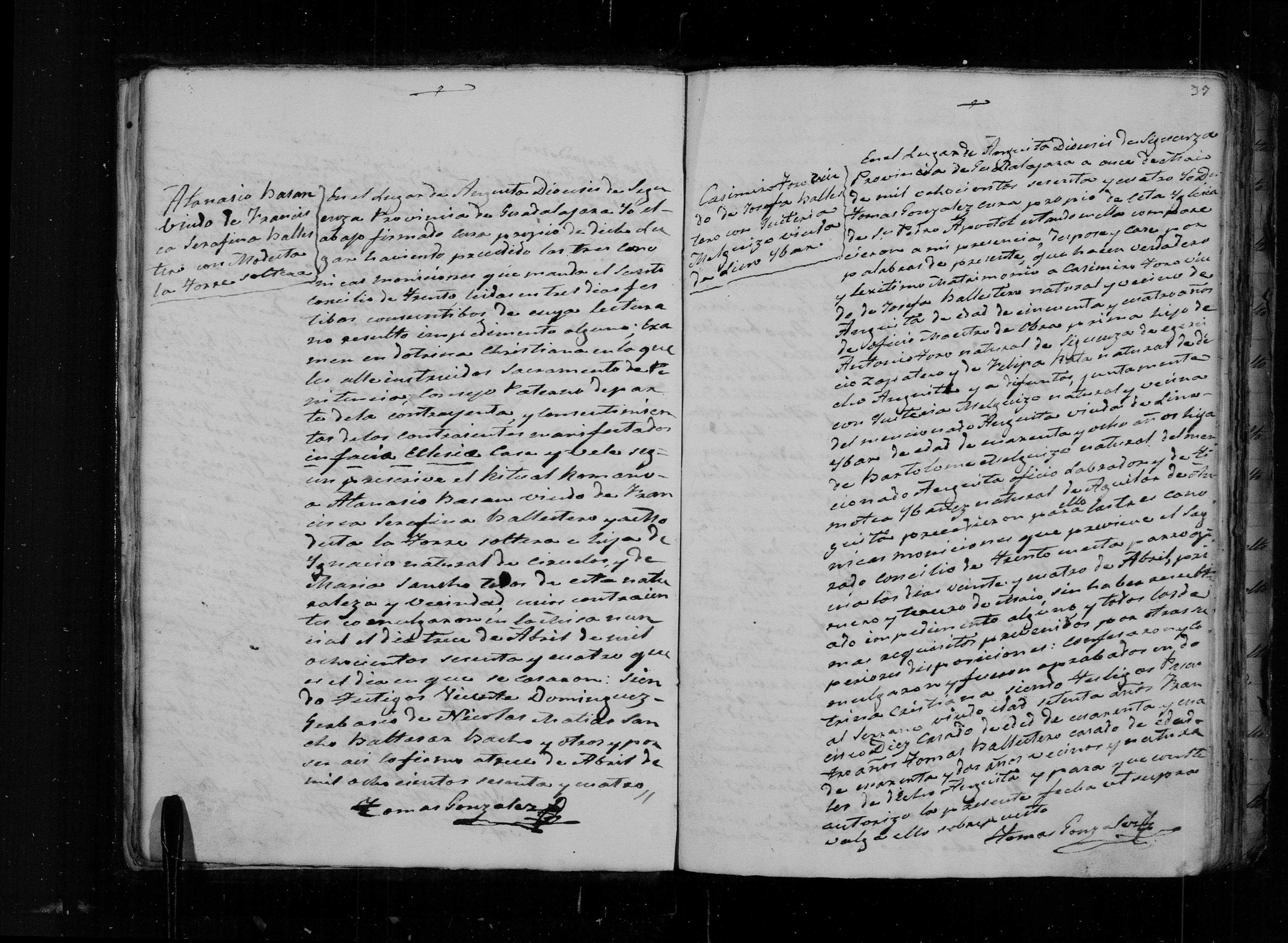 Visor FS - matrimonio de Atanasio Basán (1852 o 1864), por precisar