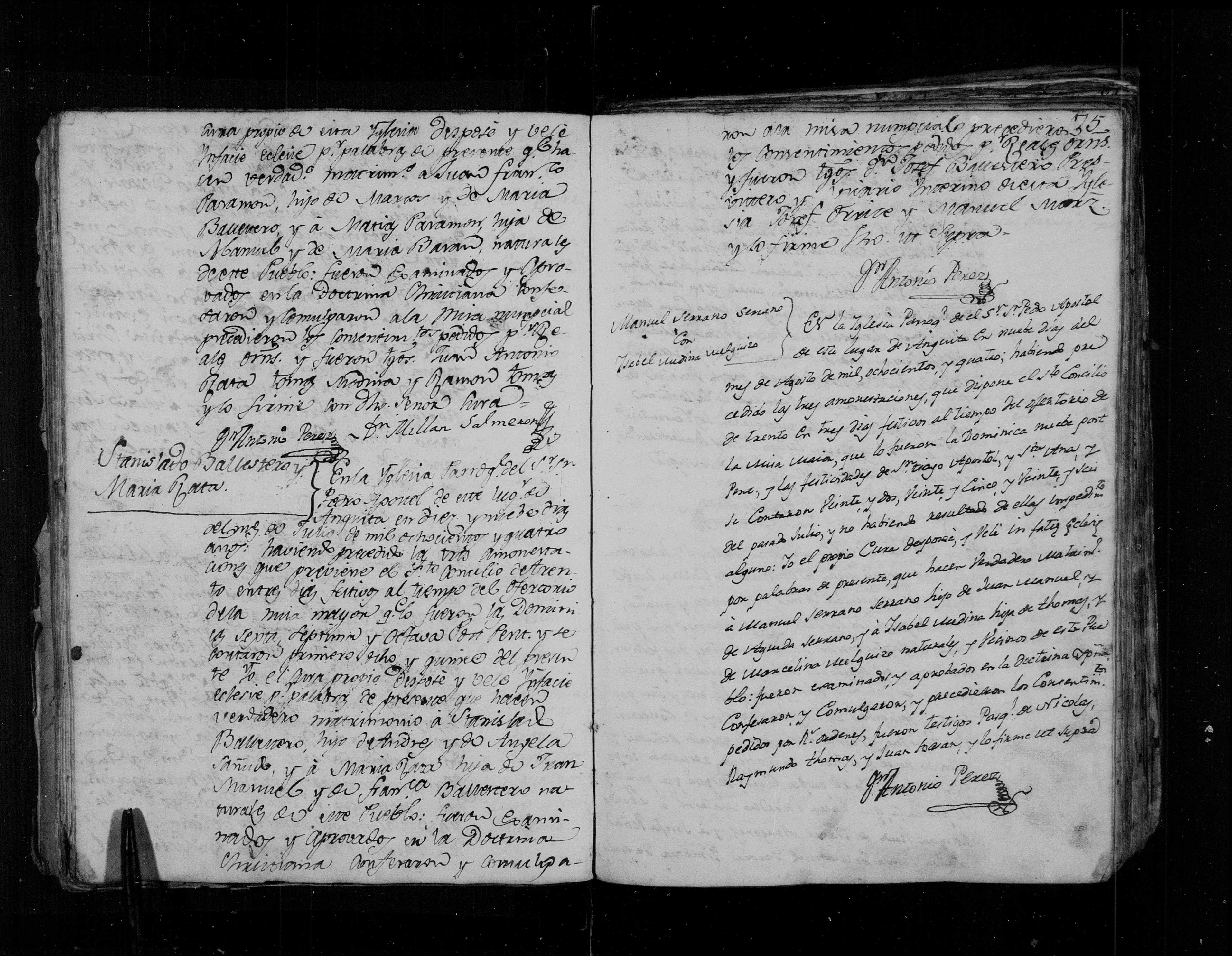 Matrimonio de Manuel Serrano × Isabel Medina Melguizo, Anguita 5-ago-1804