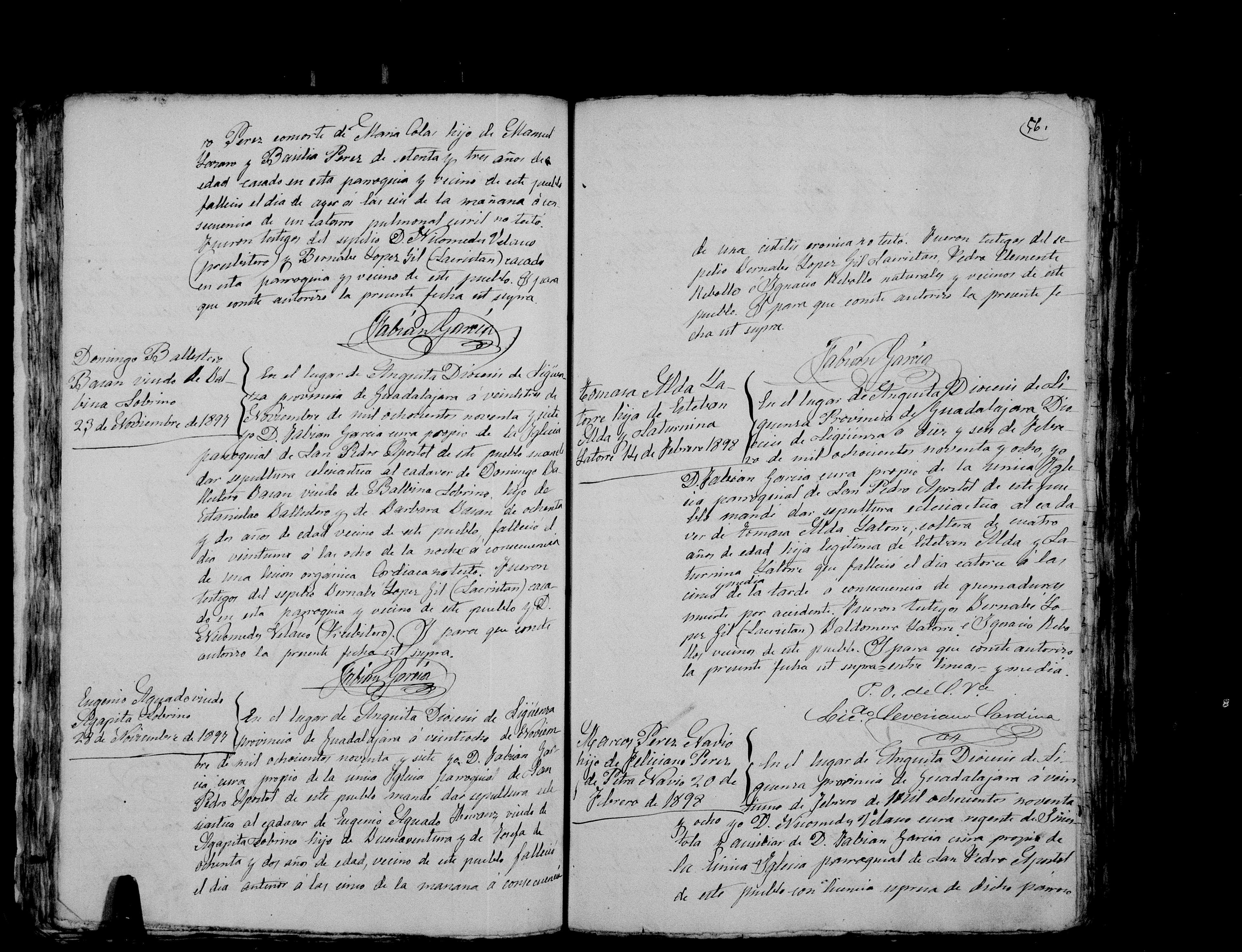 Defunción de Domingo Ballesteros Basán, Anguita 21-nov-1897 (contexto colateral)